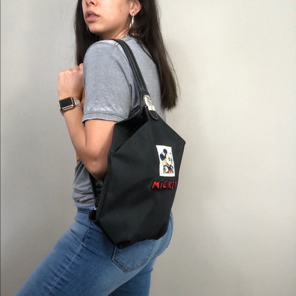 ⛔️SOLD⛔️Vintage 90's Black Mickey Mouse Disney Bac - Picture 2 of 8